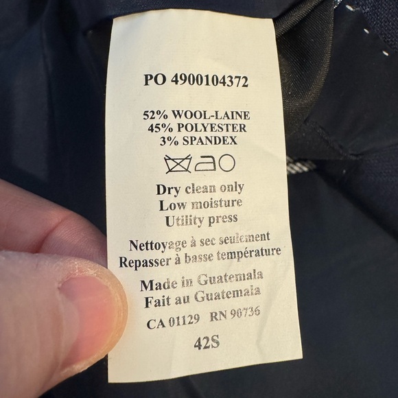 Tommy Hilfiger Navy Blue wool blend Suit with pinstripes - Picture 6 of 9